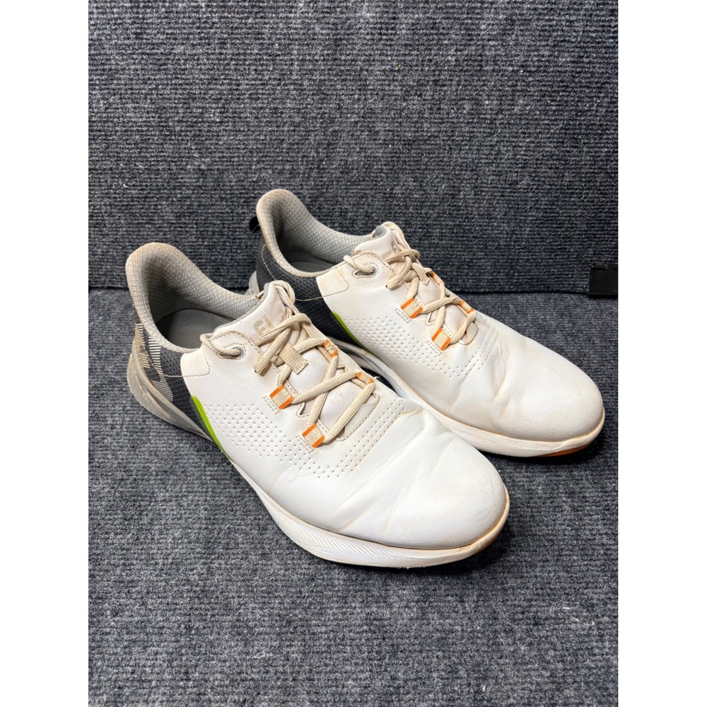 FootJoy Fuel Mens Golf Shoes White Grey Lime 55443 Spikeless Stratolite 10.5 M
